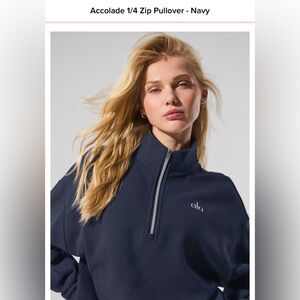 NWT!!! Alo Accolade 1/4 Zip Pullover-Navy-Size XL